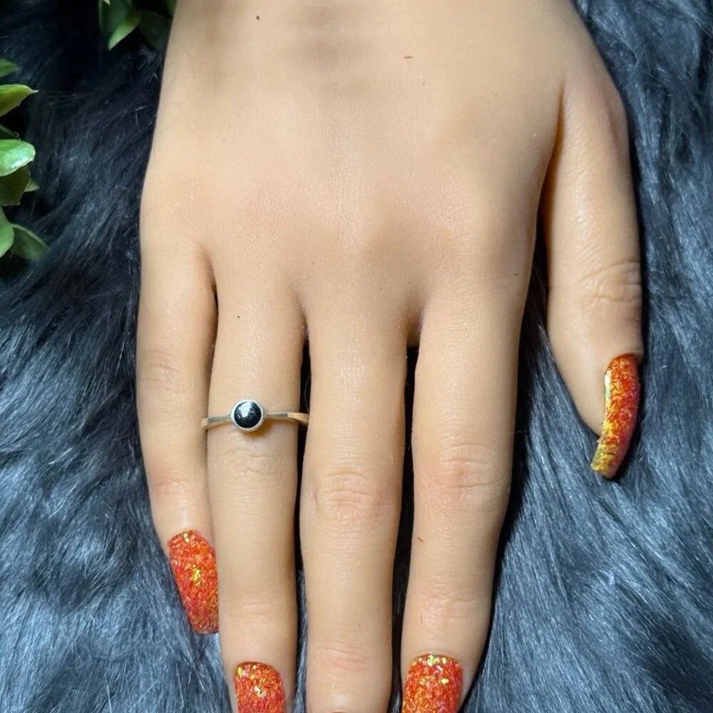 Petite‎ Black Onyx Silver 925 Ring